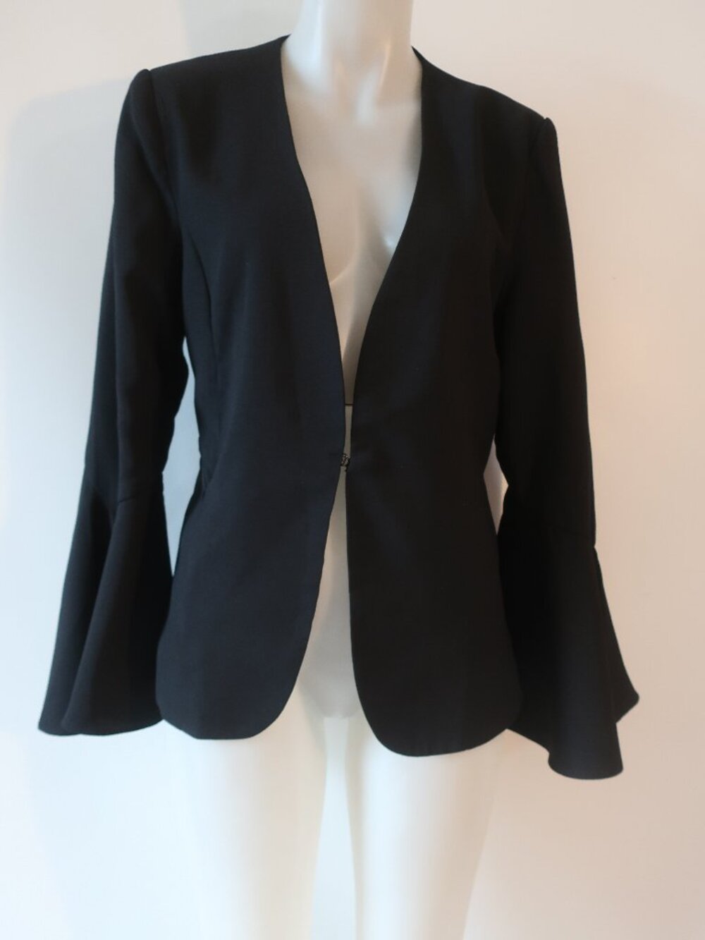 Womens Tea & Cup (Item- 39) Bell Sleeve Collarless Blazer Jacket M